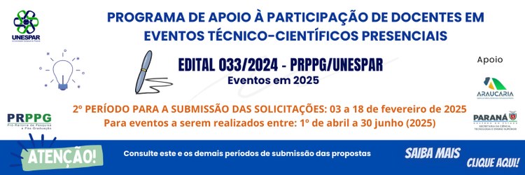 Programa de Apoio à Participação de Docentes em Eventos Técnico-Científicos Presenciais