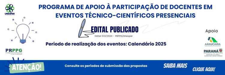 Programa de Apoio à Participação de Docentes em Eventos Técnico-Científicos Presenciais